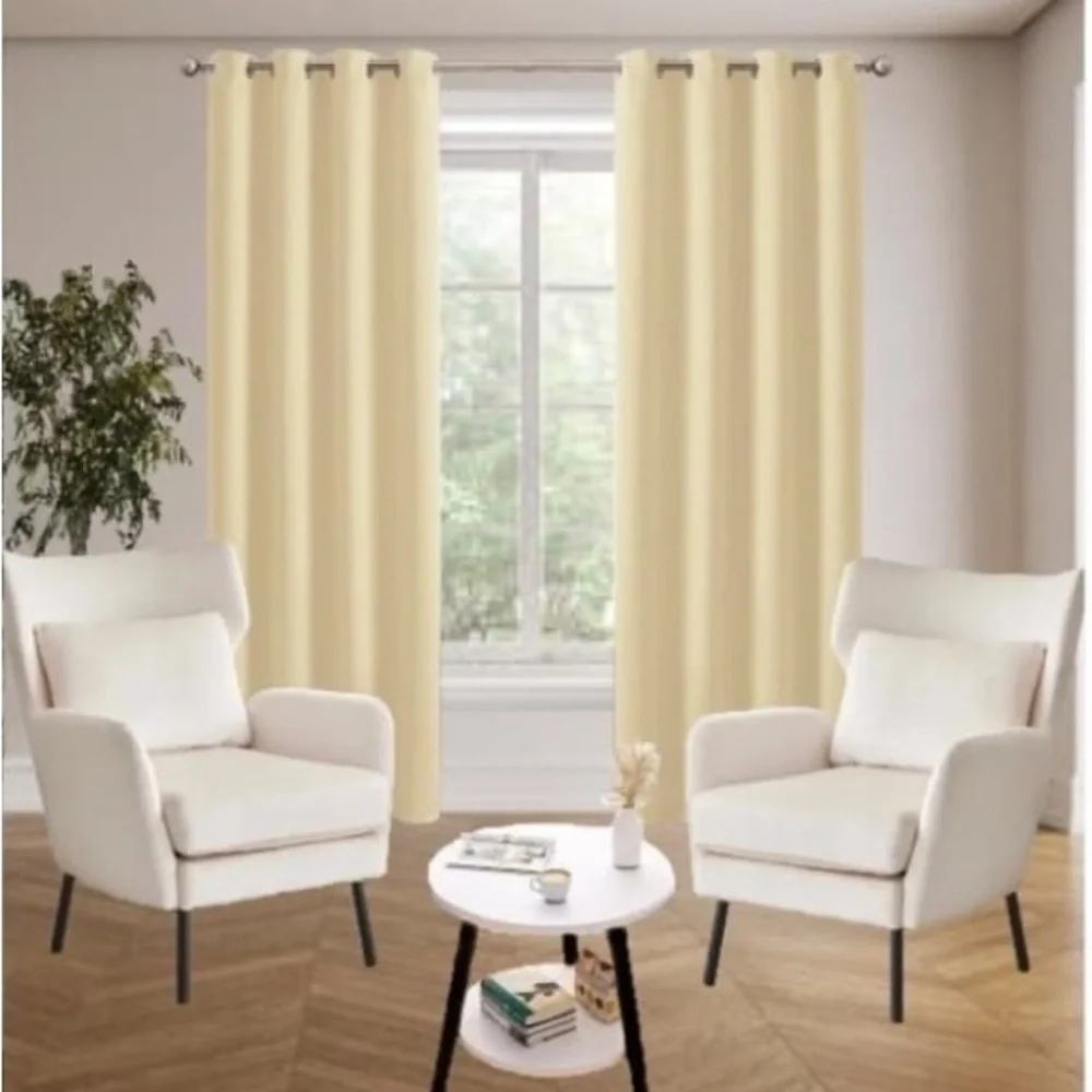 Navy Blue Grommet Full-Length Curtains Modern Accents 1 Panel